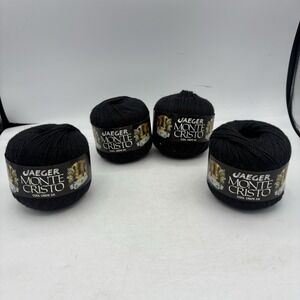 Jaeger Yarn Monte Cristo Cool Crepe DK Cotton Acrylic Black 135 Lot of 4